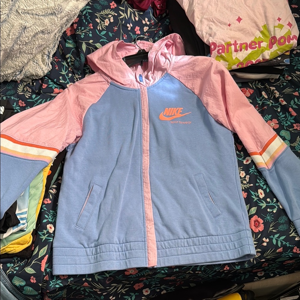 Nike Pastel Pink and Blue Hoodie